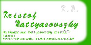 kristof mattyasovszky business card